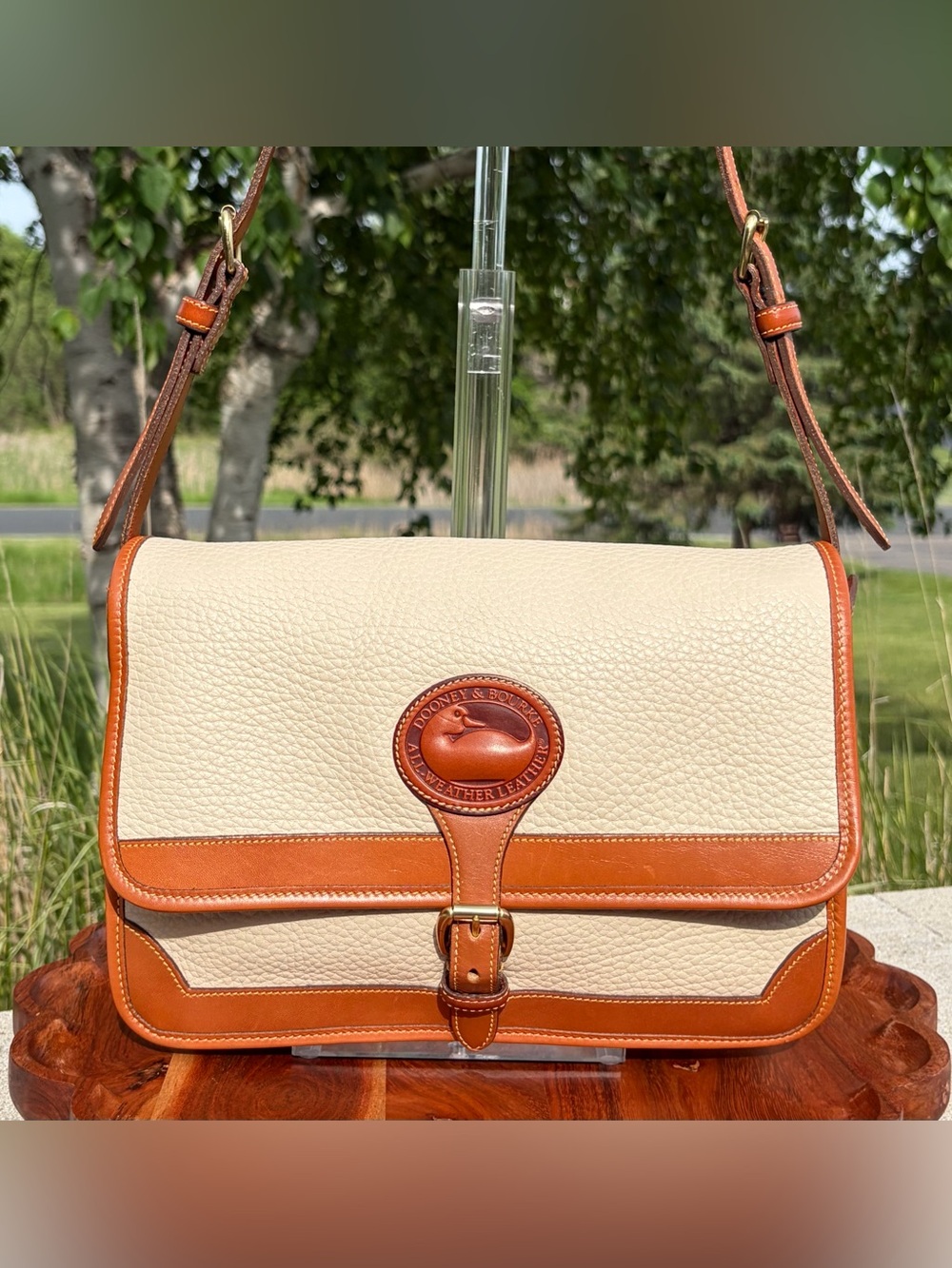 Vintage Dooney & Bourke Large Surrey All Weather Leather Crossbody Bag - Picture 3 of 17